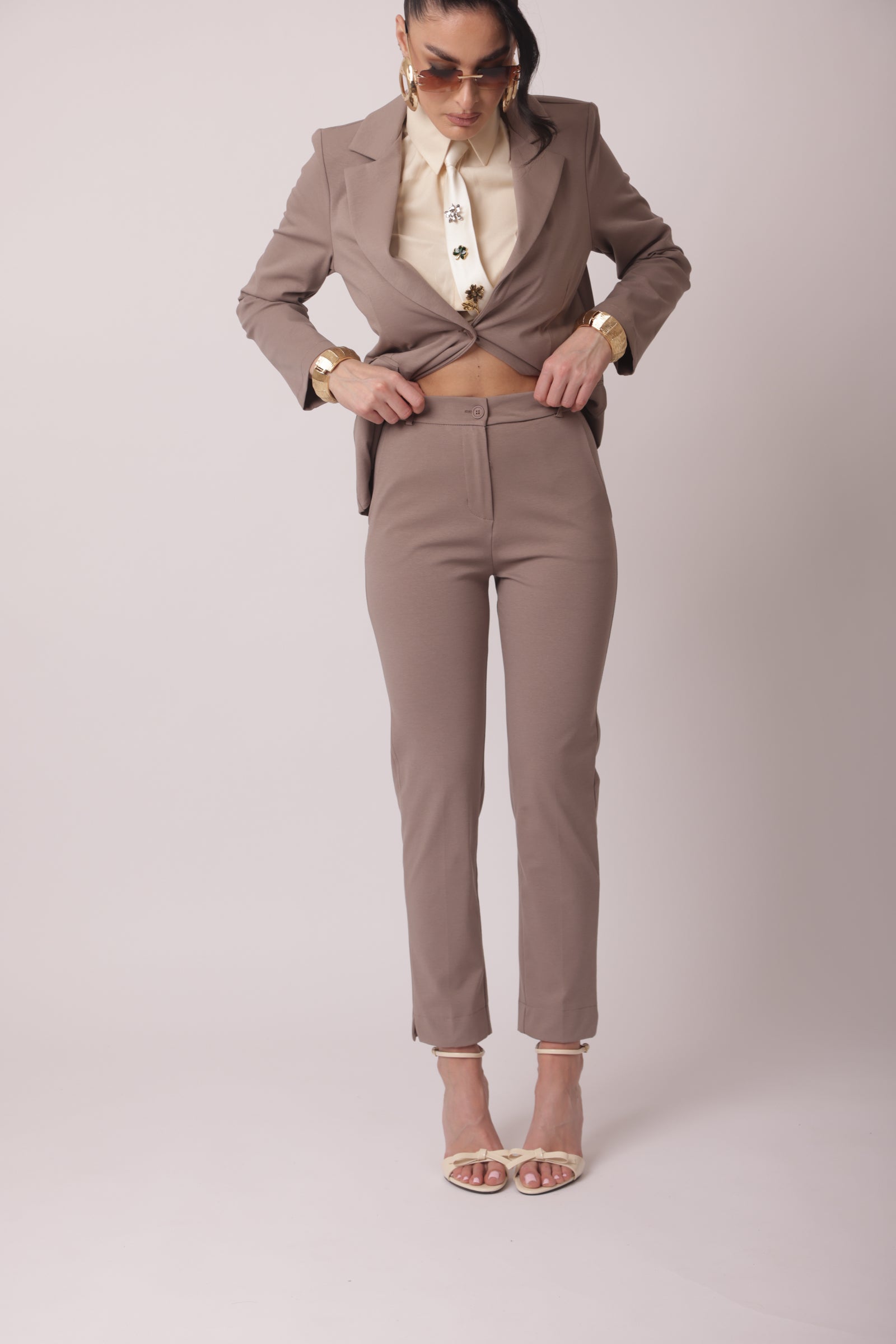 Pantalone Punto Milano Capri Classic fango|Colore:Fango