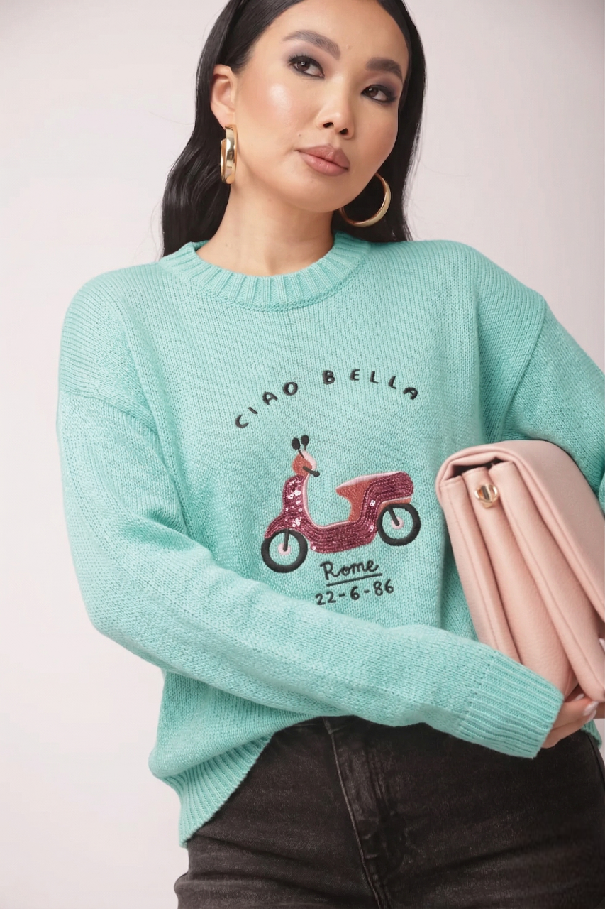Pull Vespa acquamarina|Colore:Acquamarina
