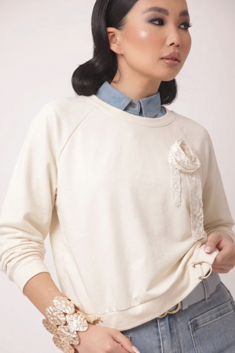 Felpa Classic panna|Colore:Panna