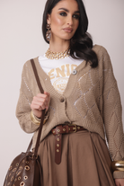 Cardigan Rombi Fango|Colore:Fango