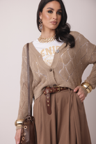 Cardigan Rombi Fango|Colore:Fango