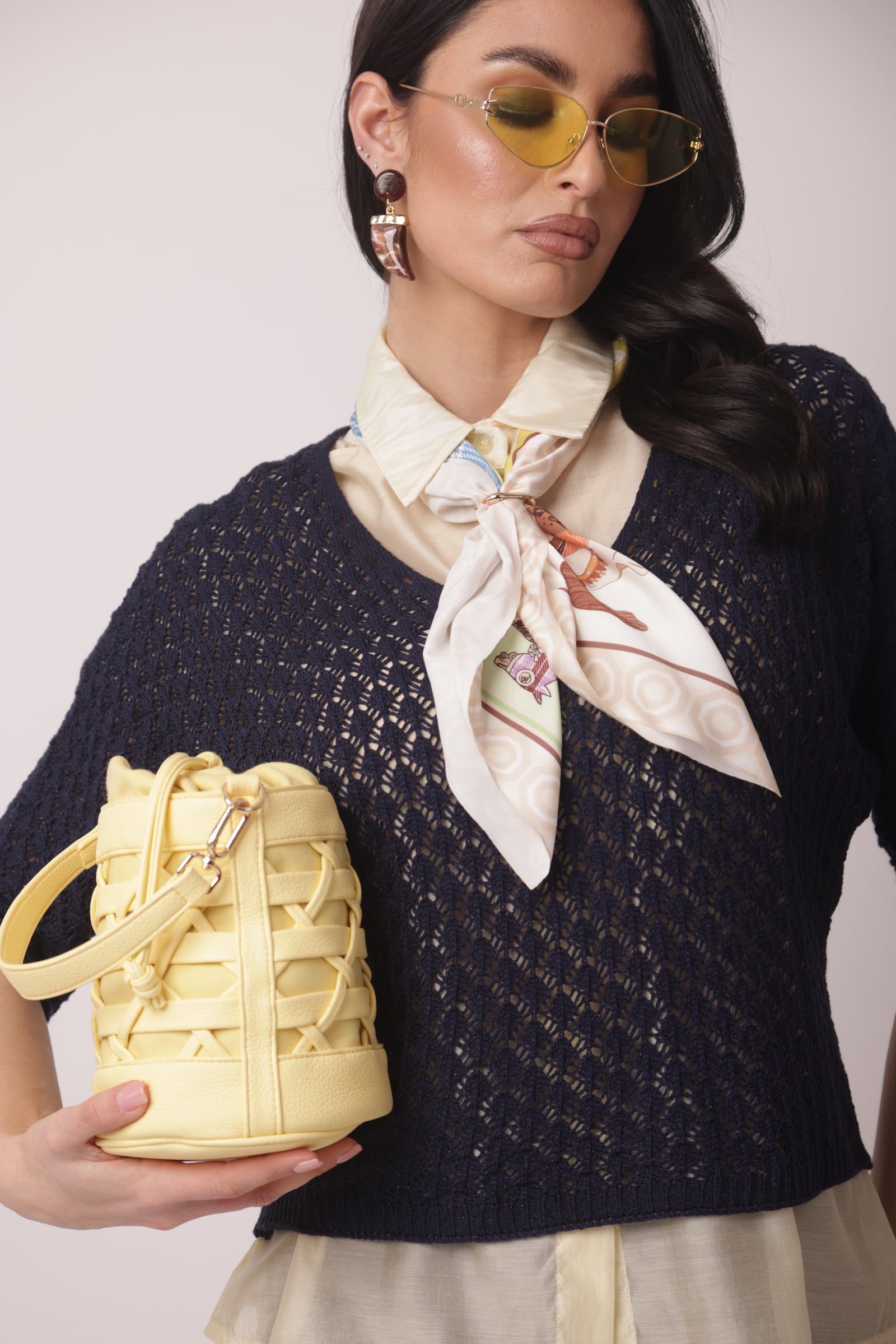 Maglia Filo Traforata blu|Colore:Blu