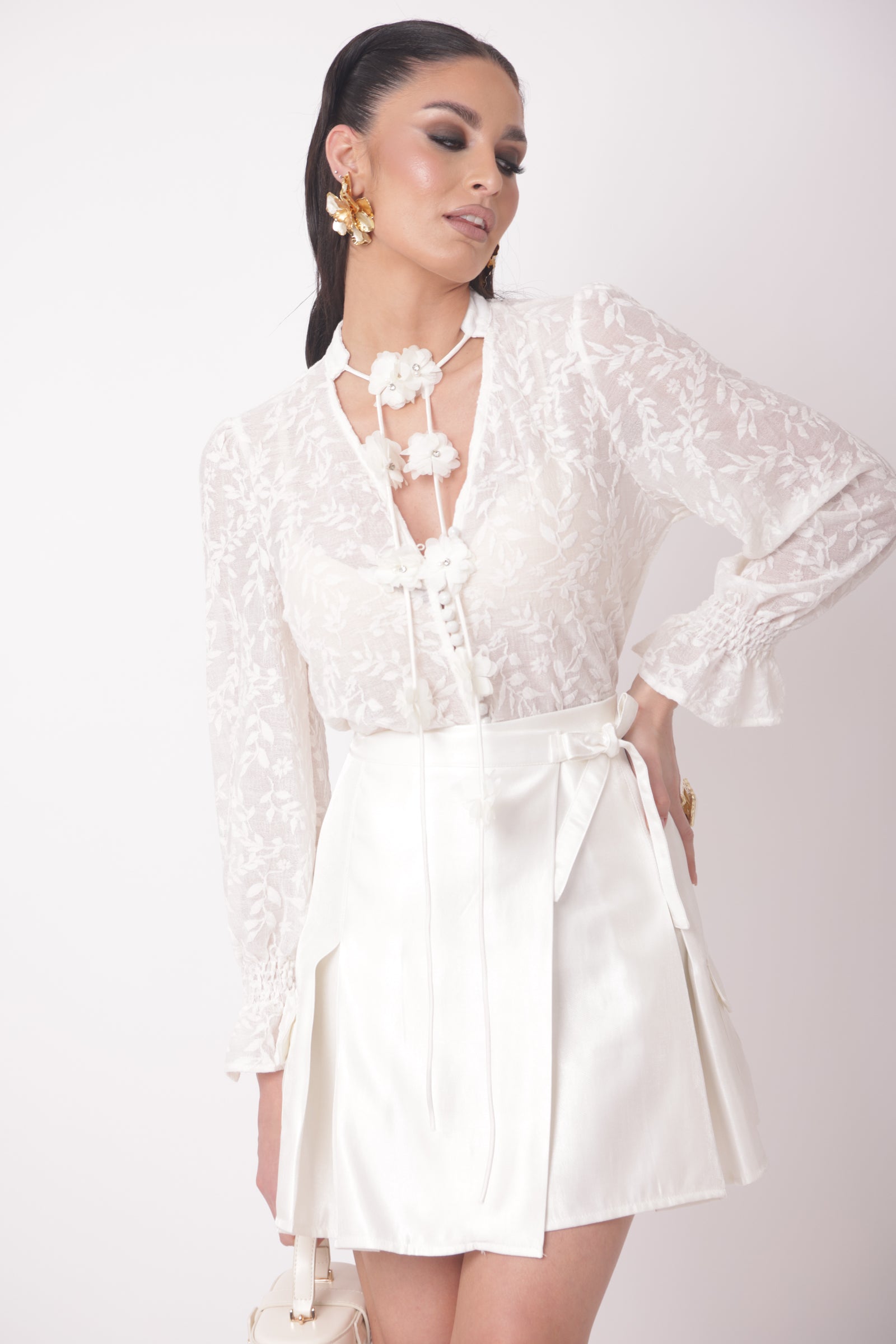 Blusa Charlotte panna|Colore:Panna