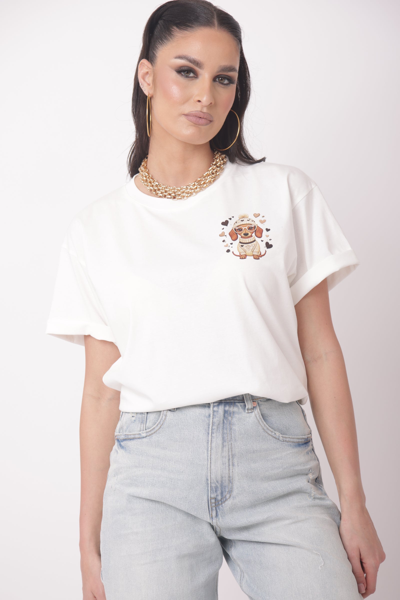 T-Shirt Bassotto bianco|Colore:Bianco