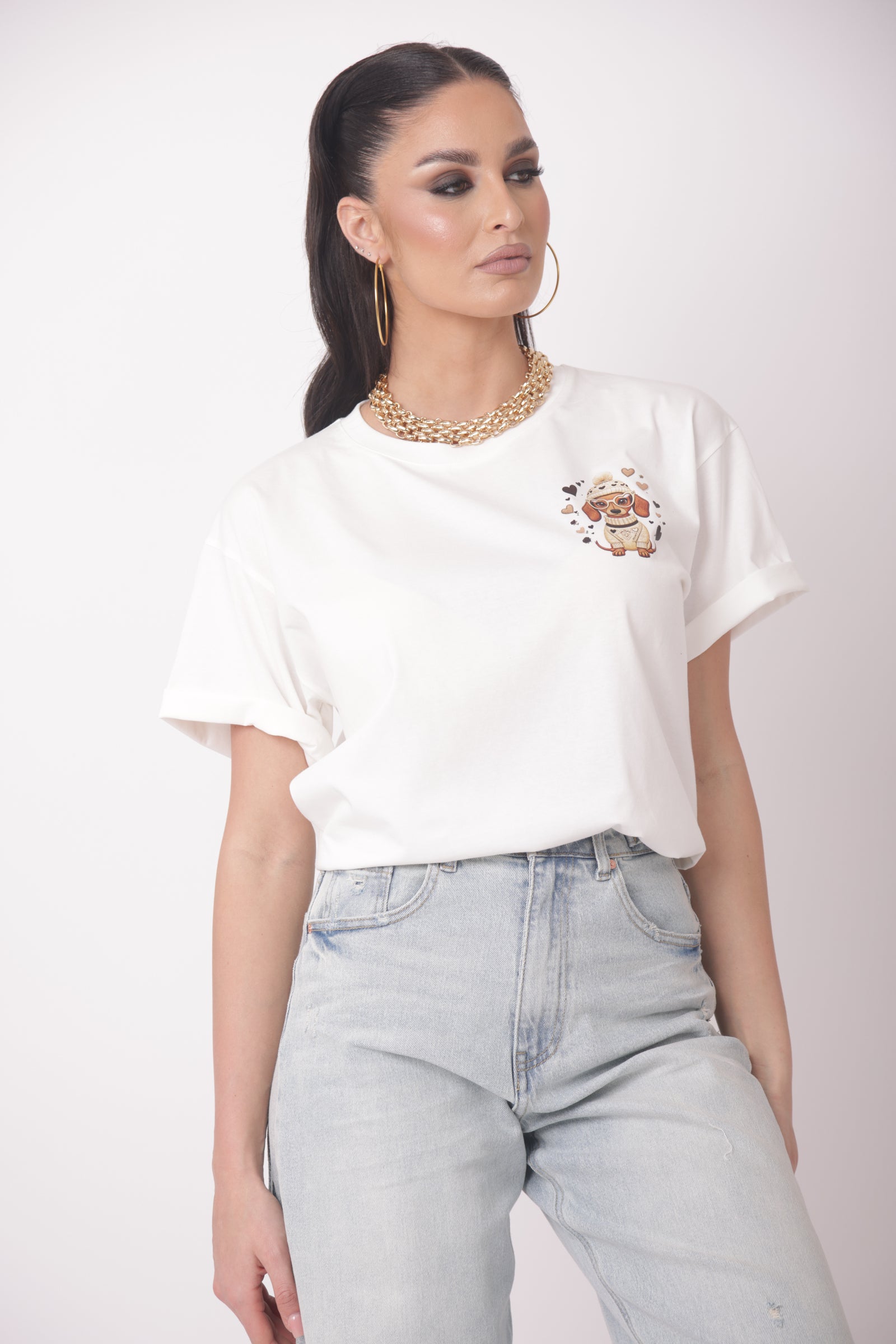 T-Shirt Bassotto bianco|Colore:Bianco