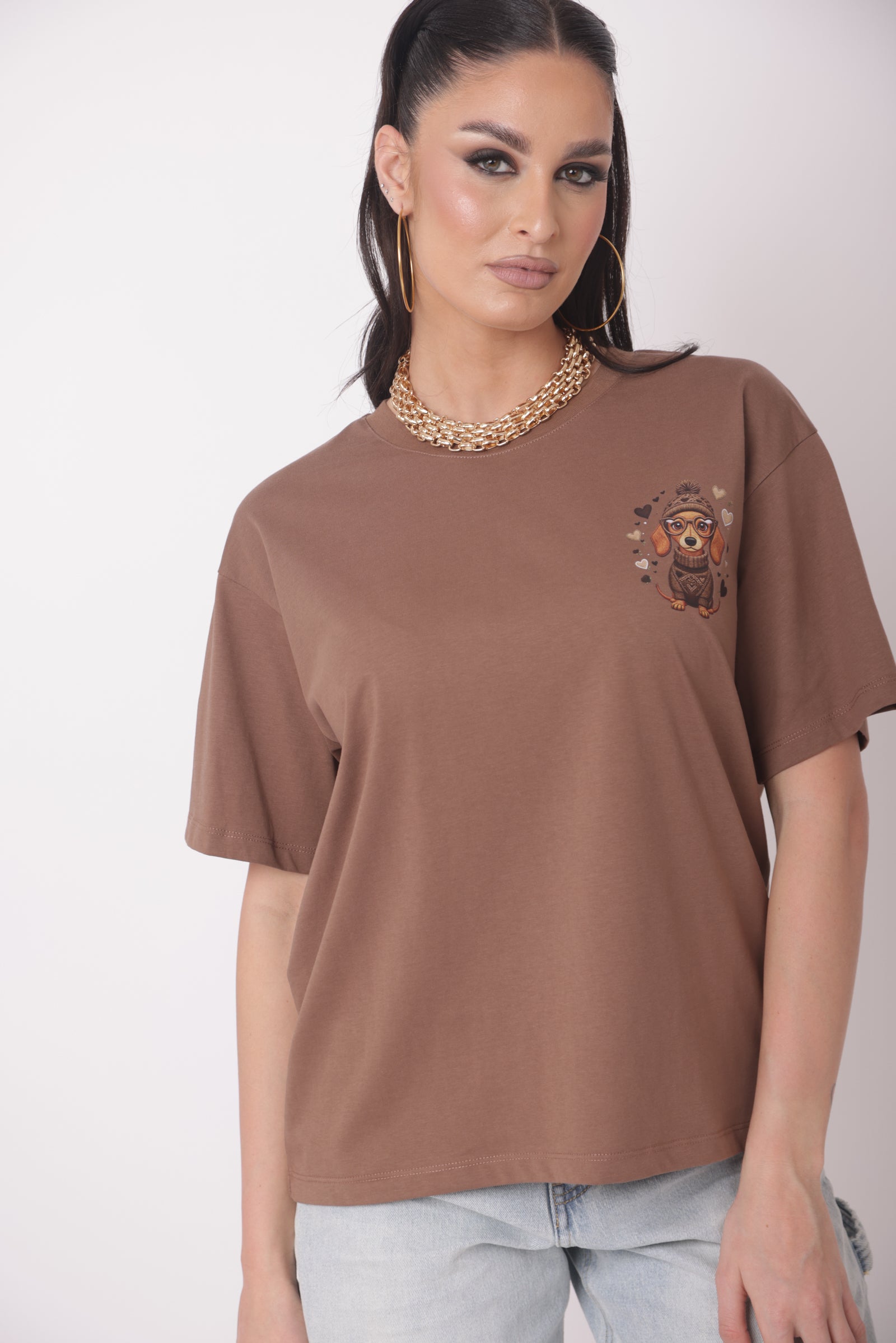 T-Shirt Bassotto cacao|Colore:Cacao