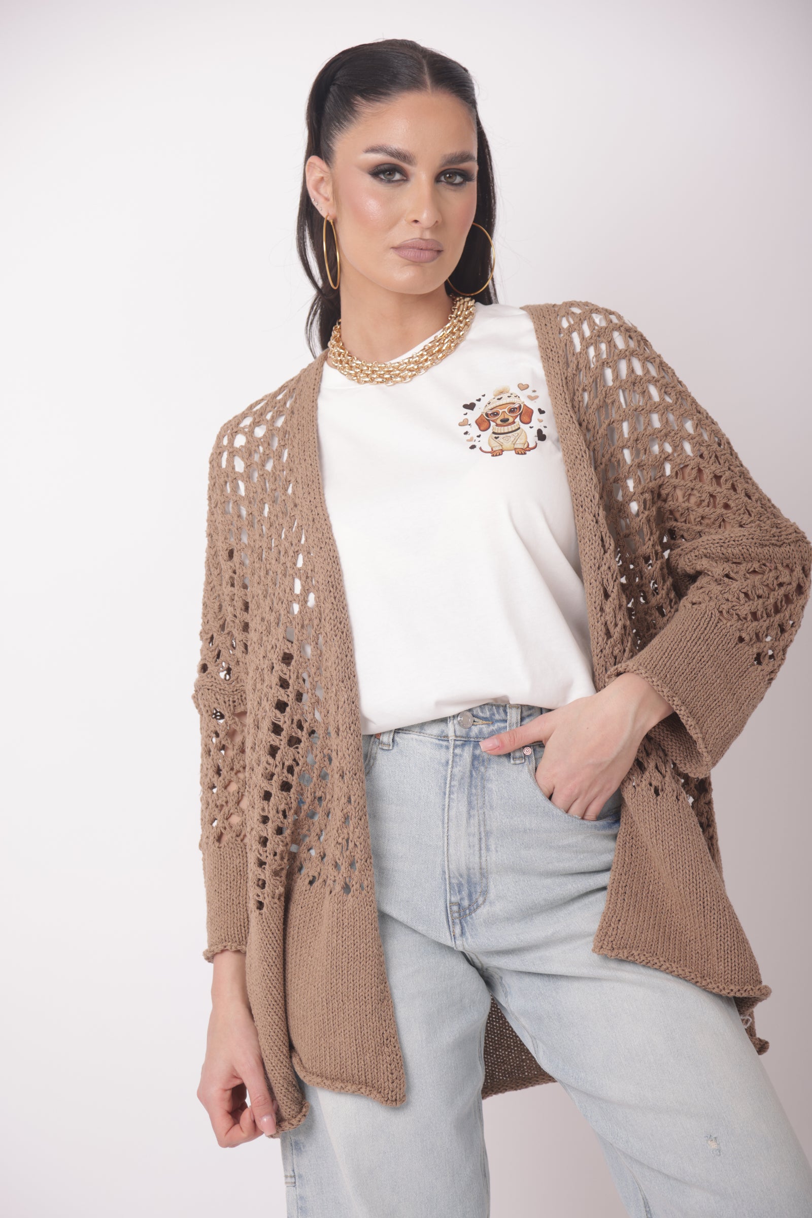 Cardigan Helda cacao|Colore:Cacao