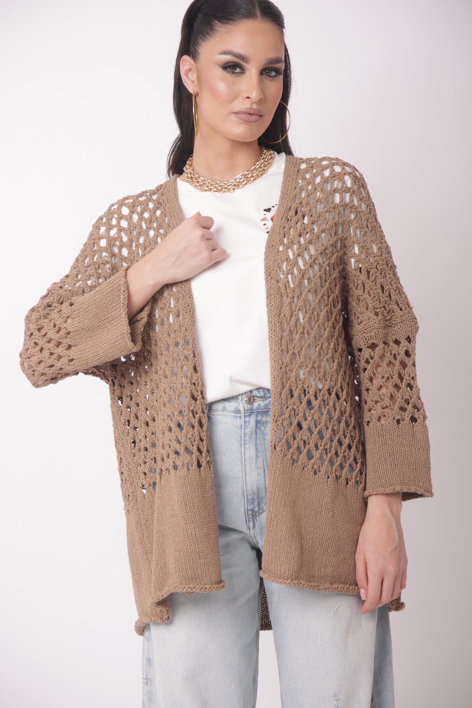 Cardigan Helda cacao|Colore:Cacao