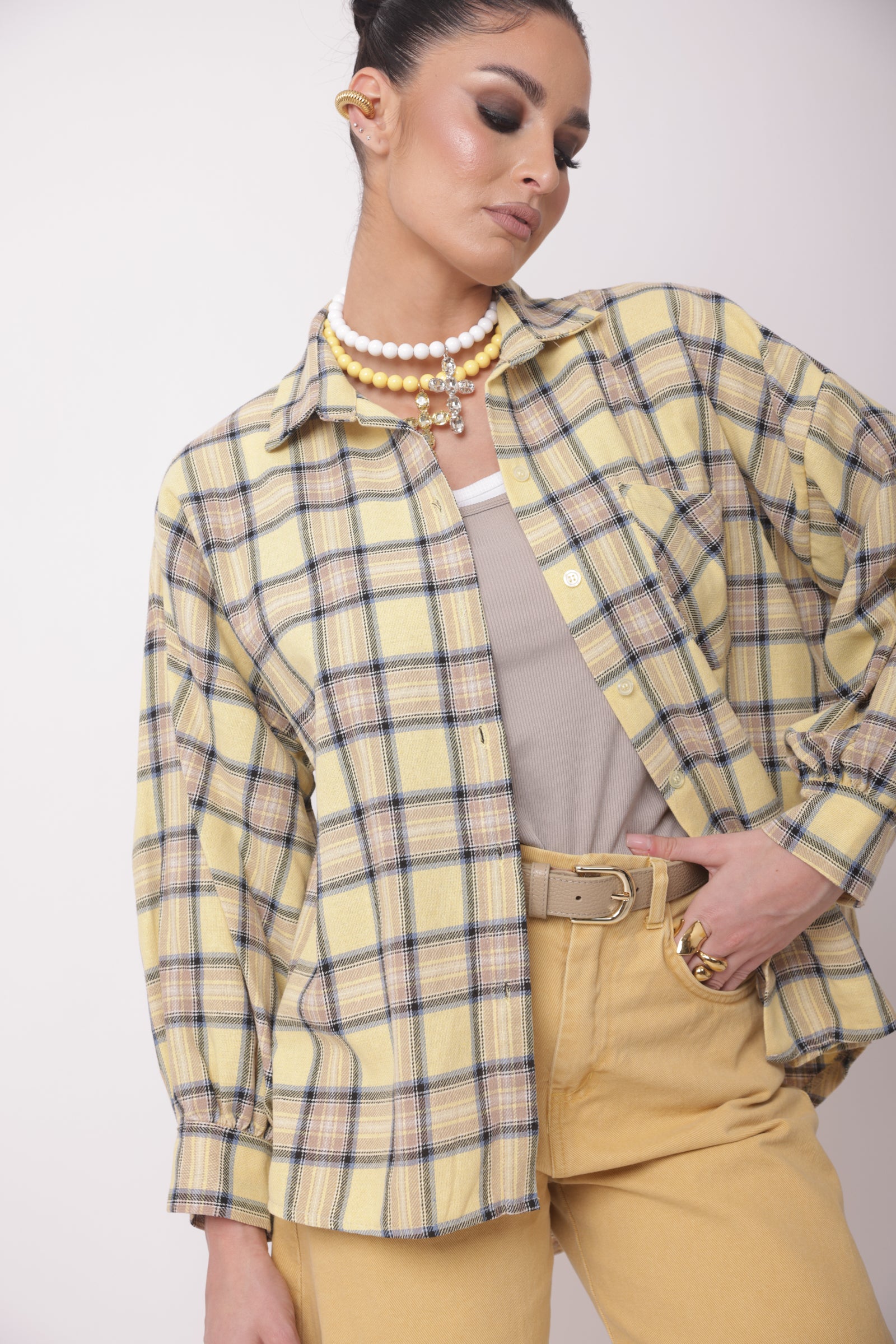 Camicia Over Ambra giallo|Colore:Giallo