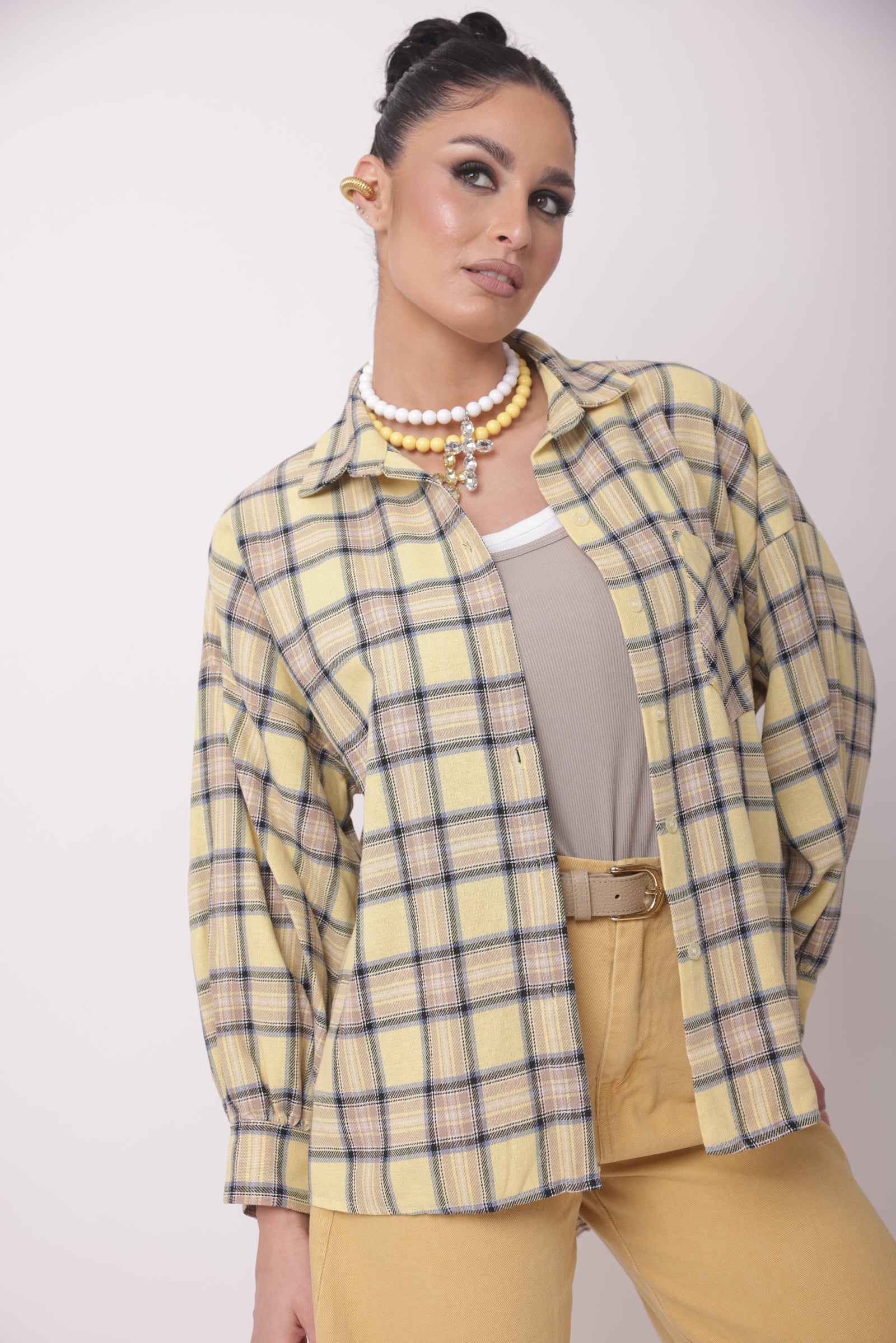 Camicia Over Ambra giallo|Colore:Giallo