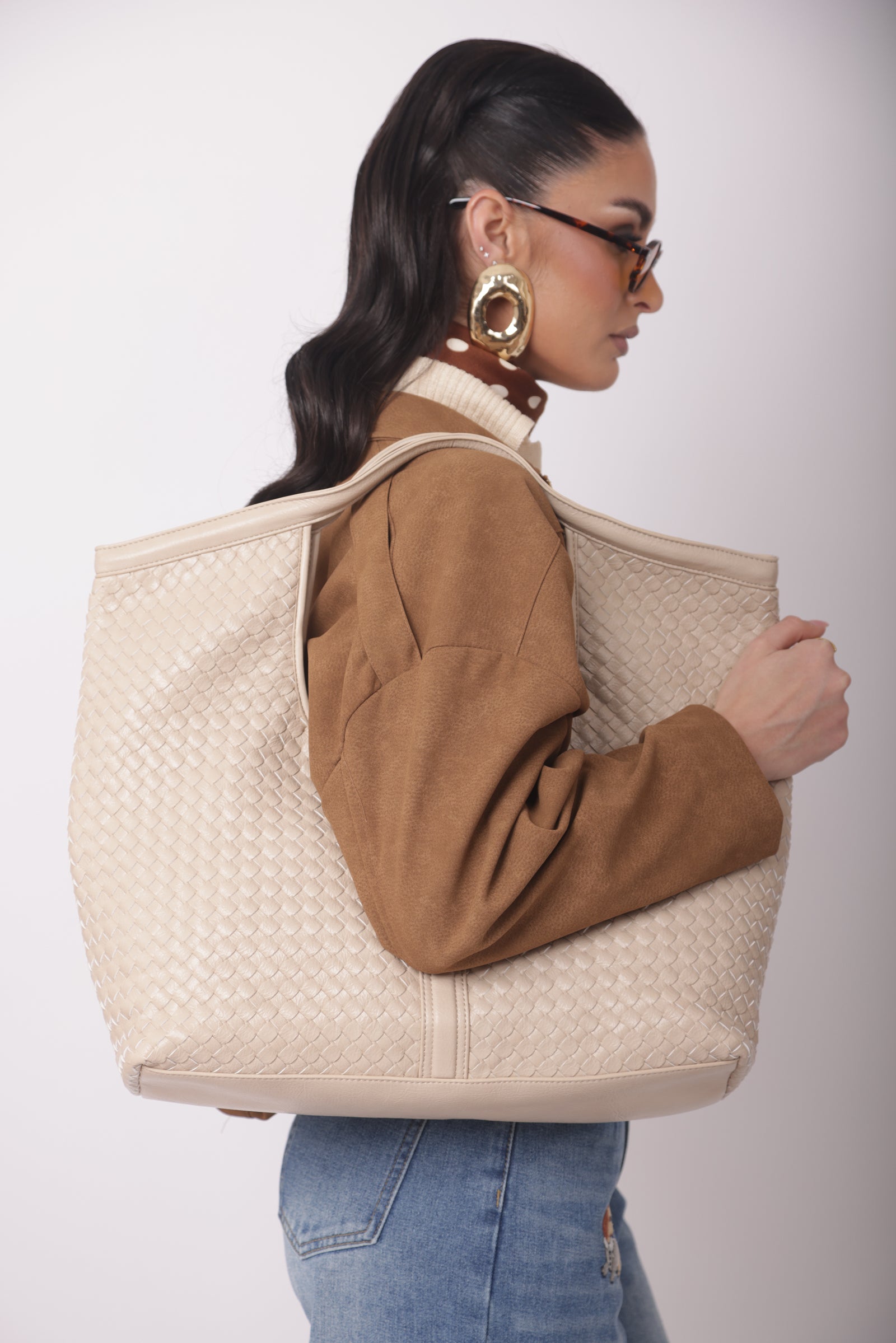 Borsa Intrecciata beige|Colore:Beige