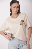T-Shirt Bassotto Beige|Colore:Beige