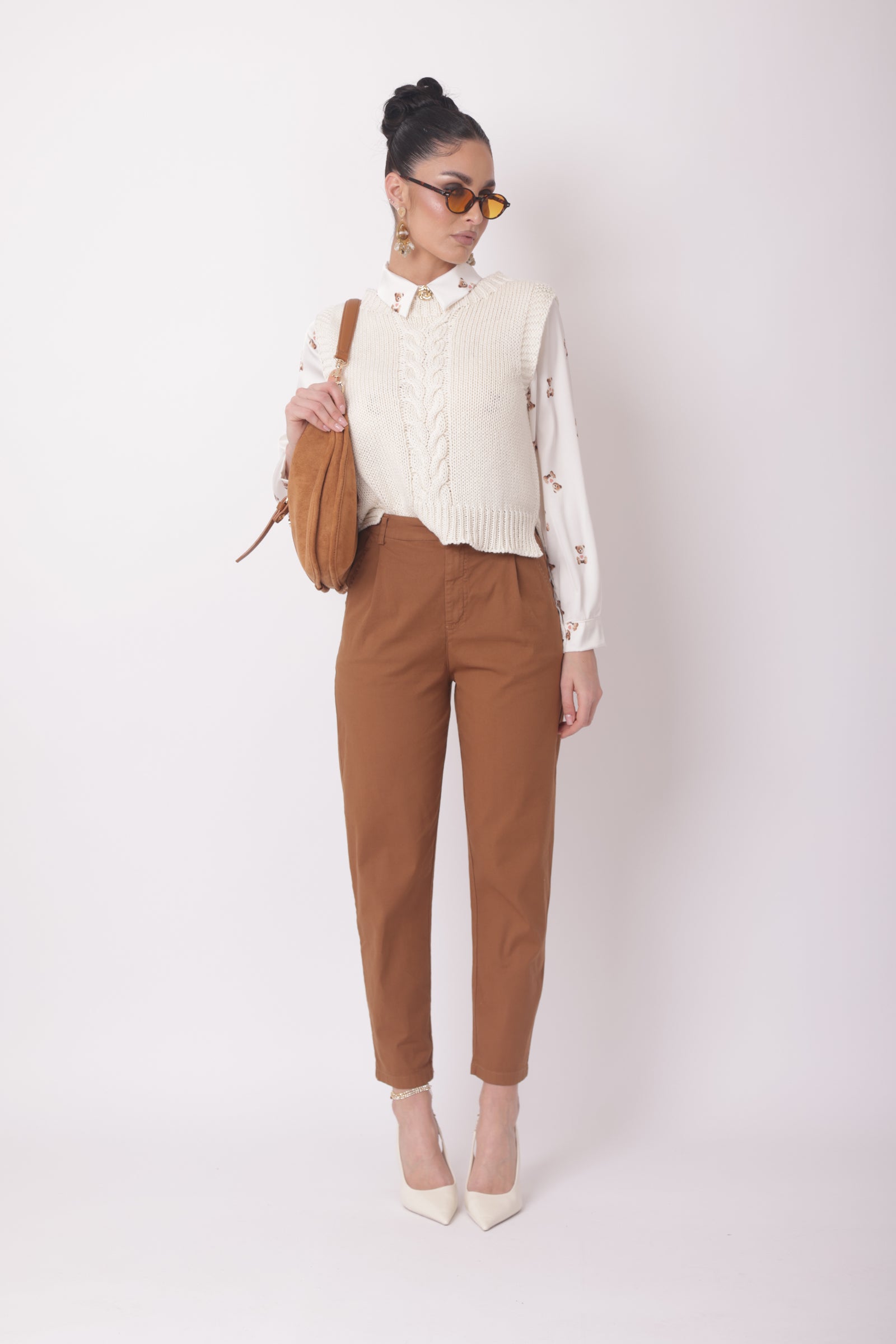 Pantalone Asia tabacco|Colore:Tabacco
