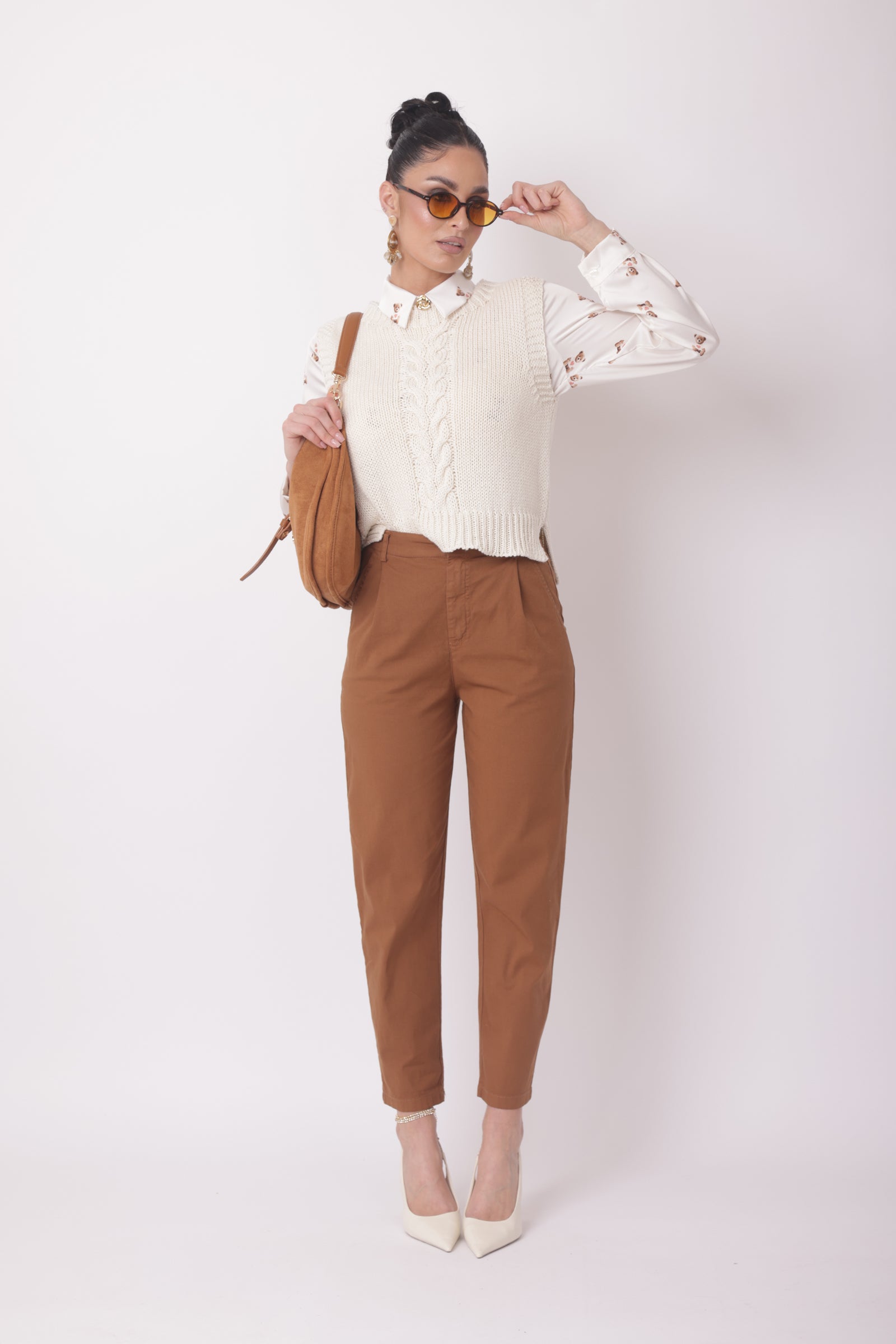 Pantalone Asia tabacco|Colore:Tabacco
