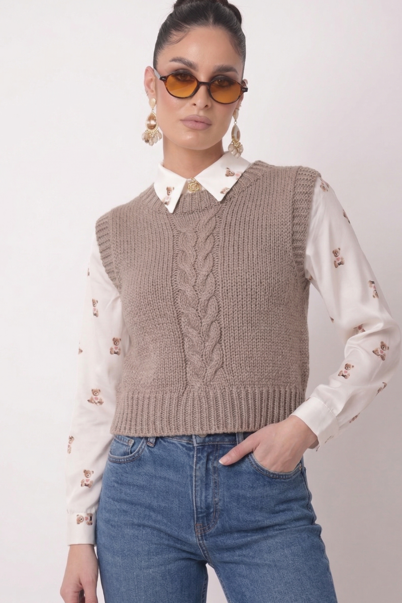 Gilet Tracy fango|Colore:Fango