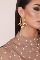 Orecchini Cerchio Pietre oro|Colore:Oro