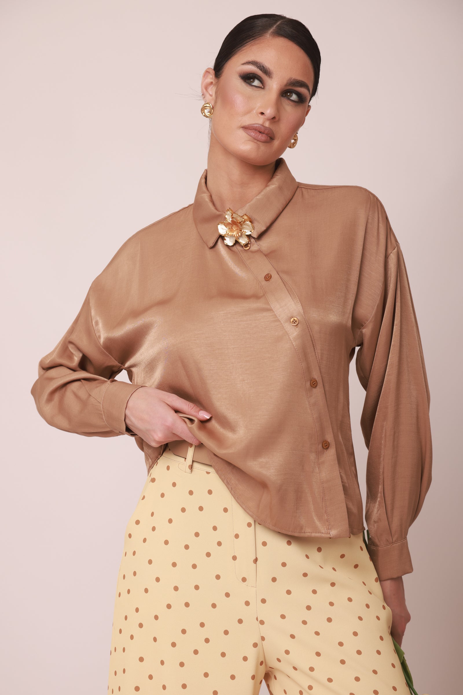 Camicia Caramel cammello|Colore:Cammello