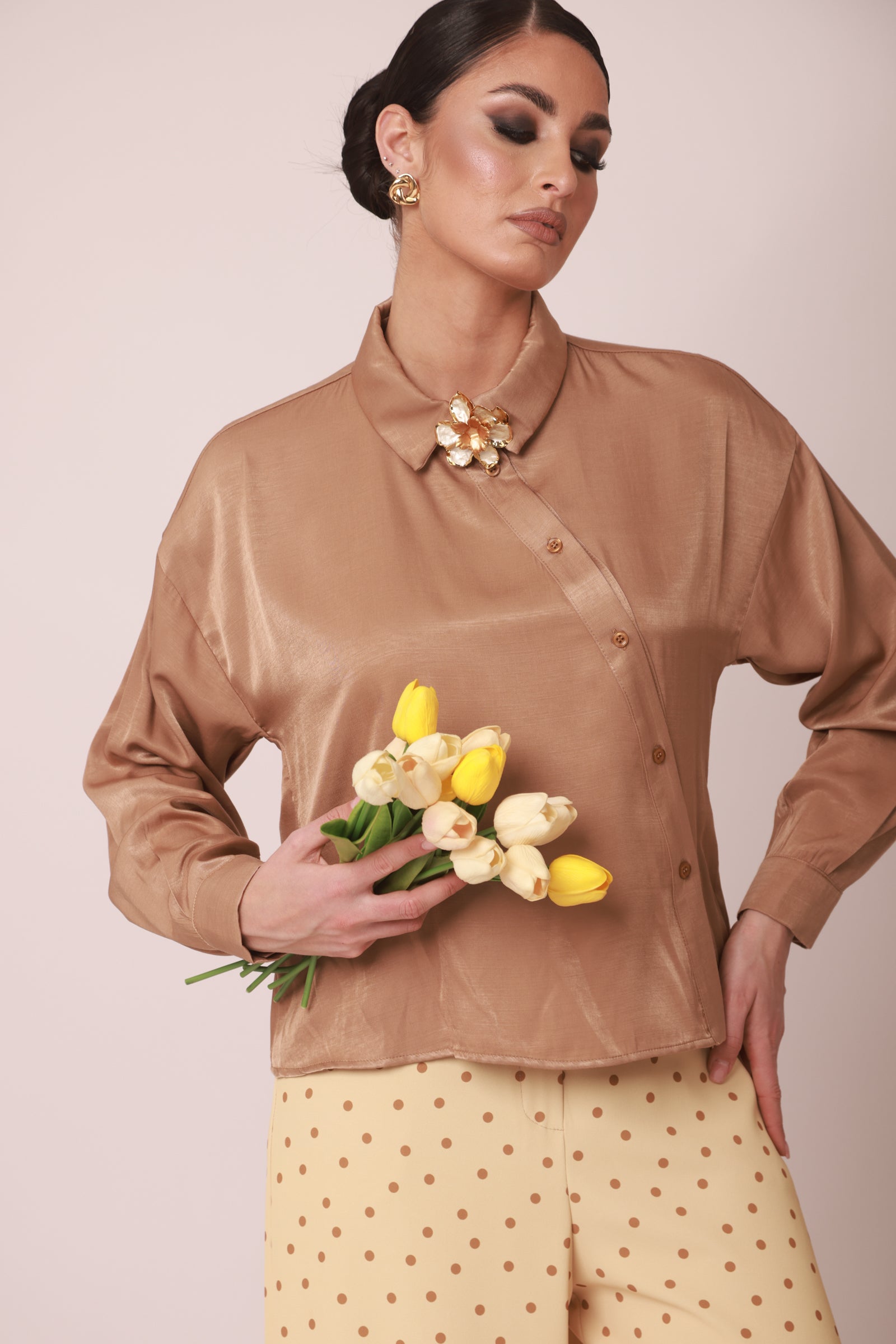 Camicia Caramel cammello|Colore:Cammello