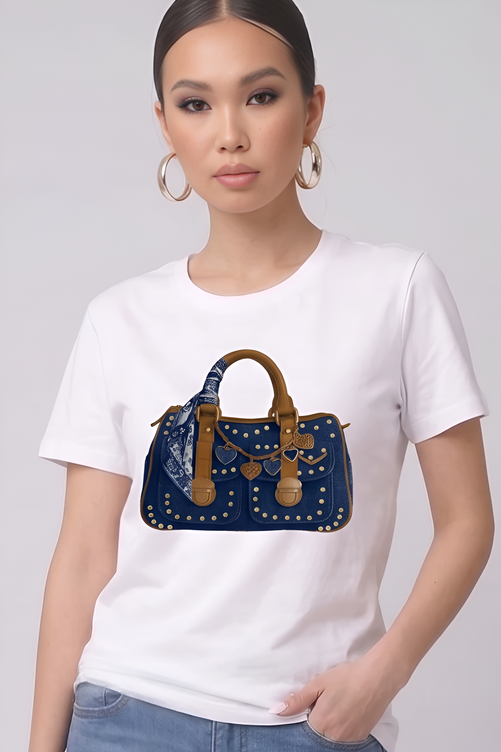 T-Shirt Bag denim scuro|Colore:Denim scuro