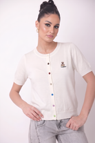 Cardigan Lazy Bearteddy bianco|Colore:Bianco