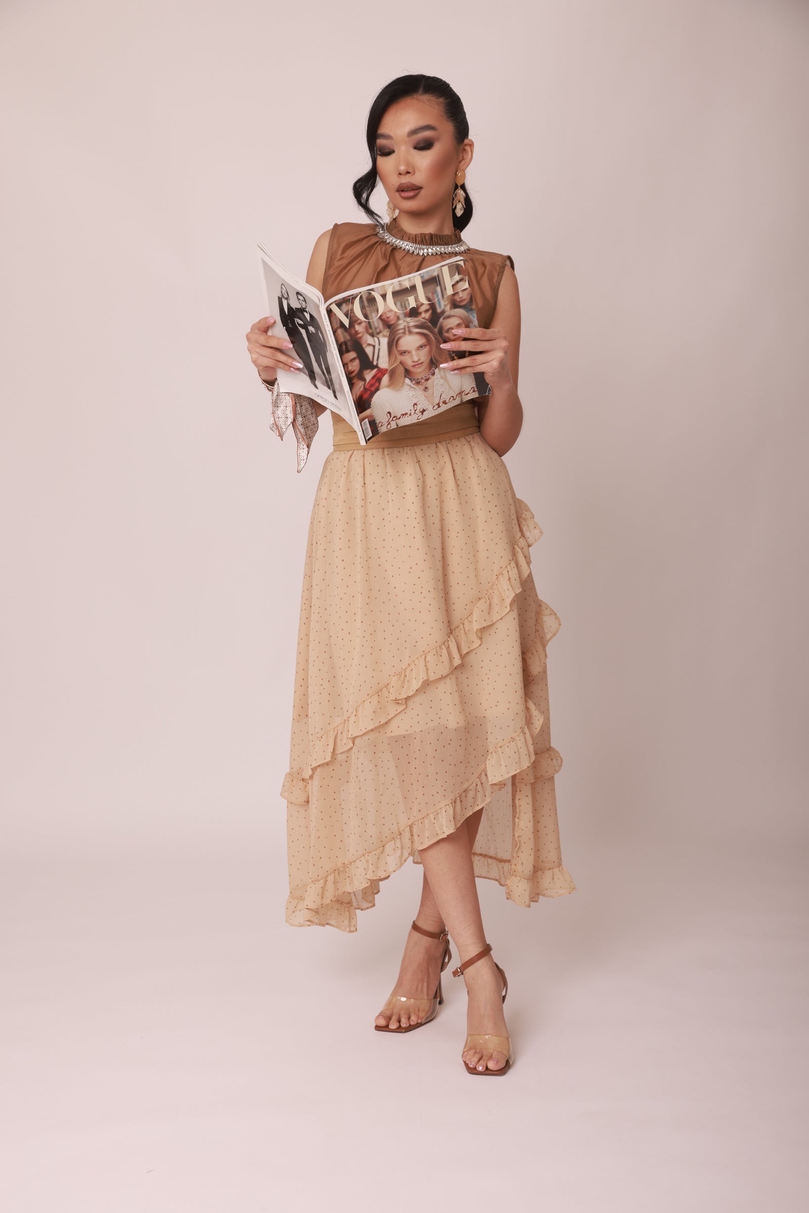 Gonna Cuori beige|Colore:Beige