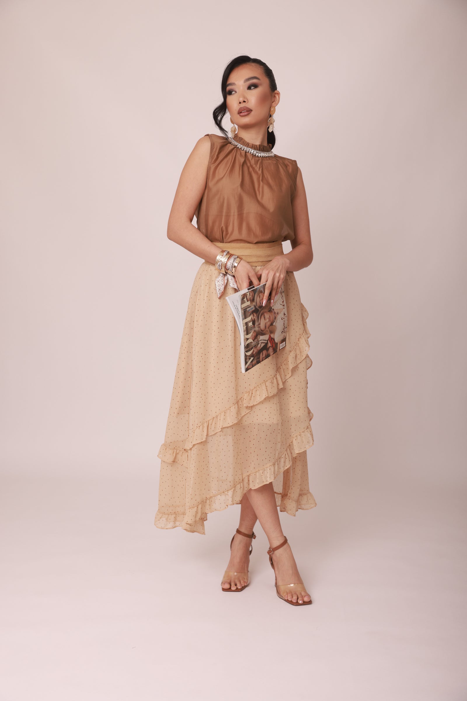 Gonna Cuori beige|Colore:Beige