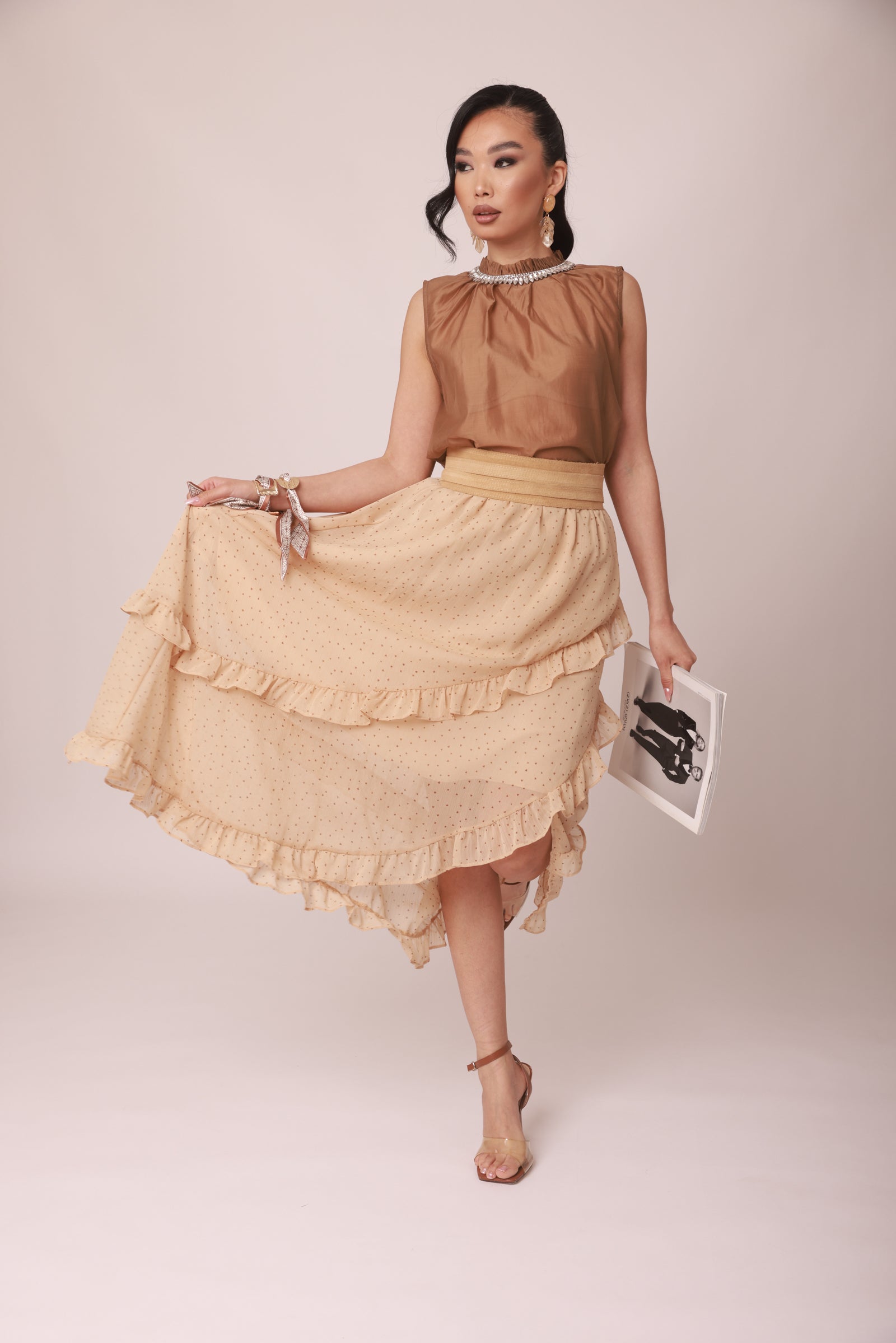 Gonna Cuori beige|Colore:Beige