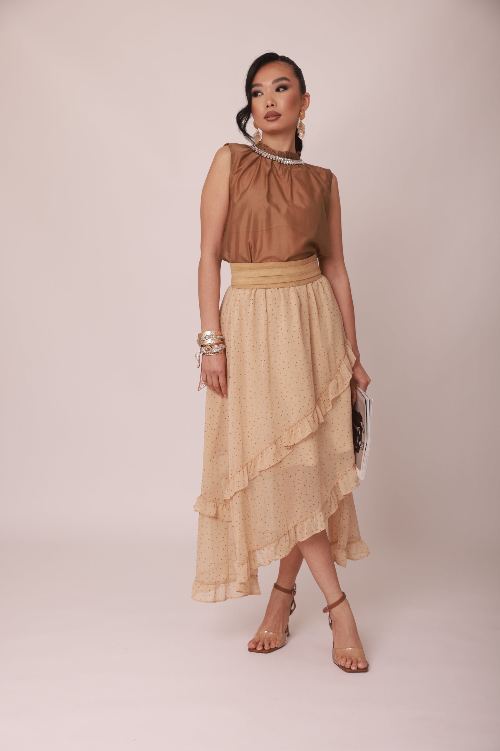 Gonna Cuori beige|Colore:Beige