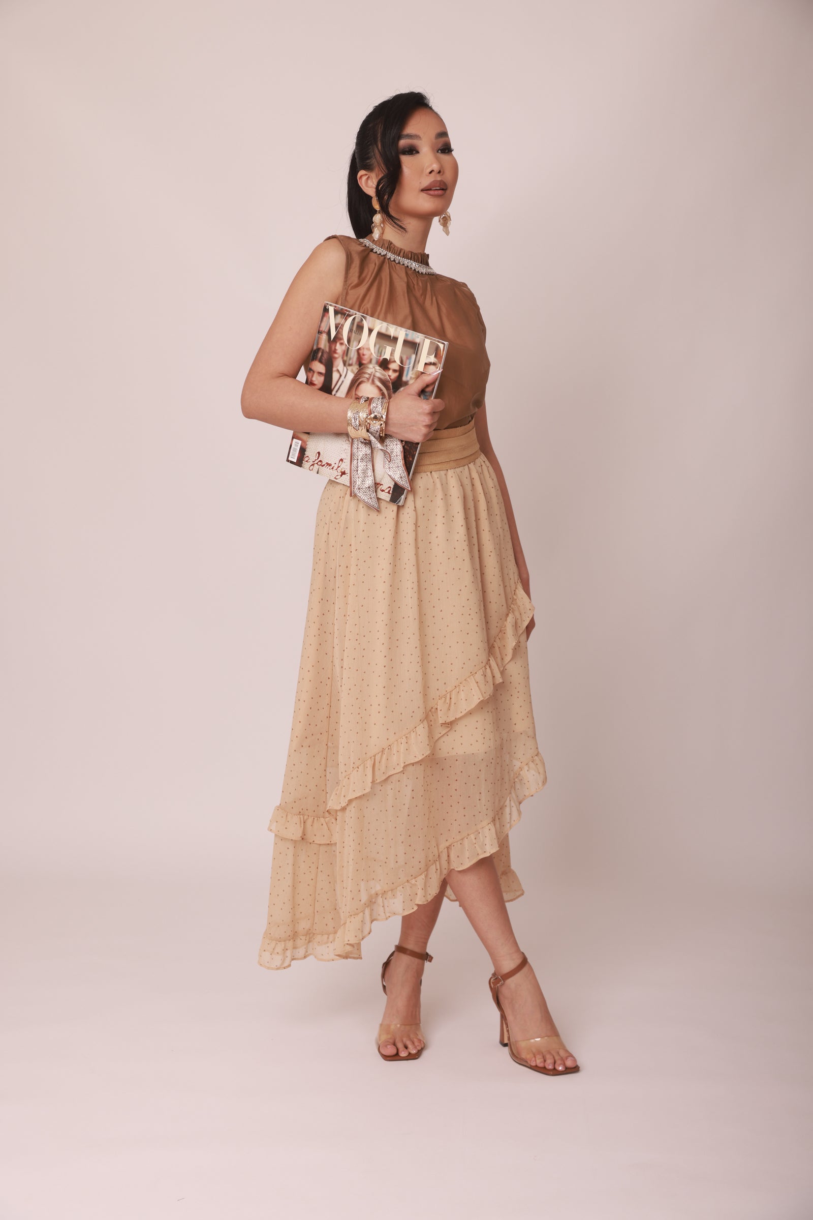 Gonna Cuori beige|Colore:Beige