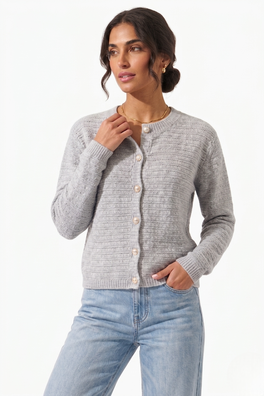 Cardigan Jewels grigio|Colore:Grigio
