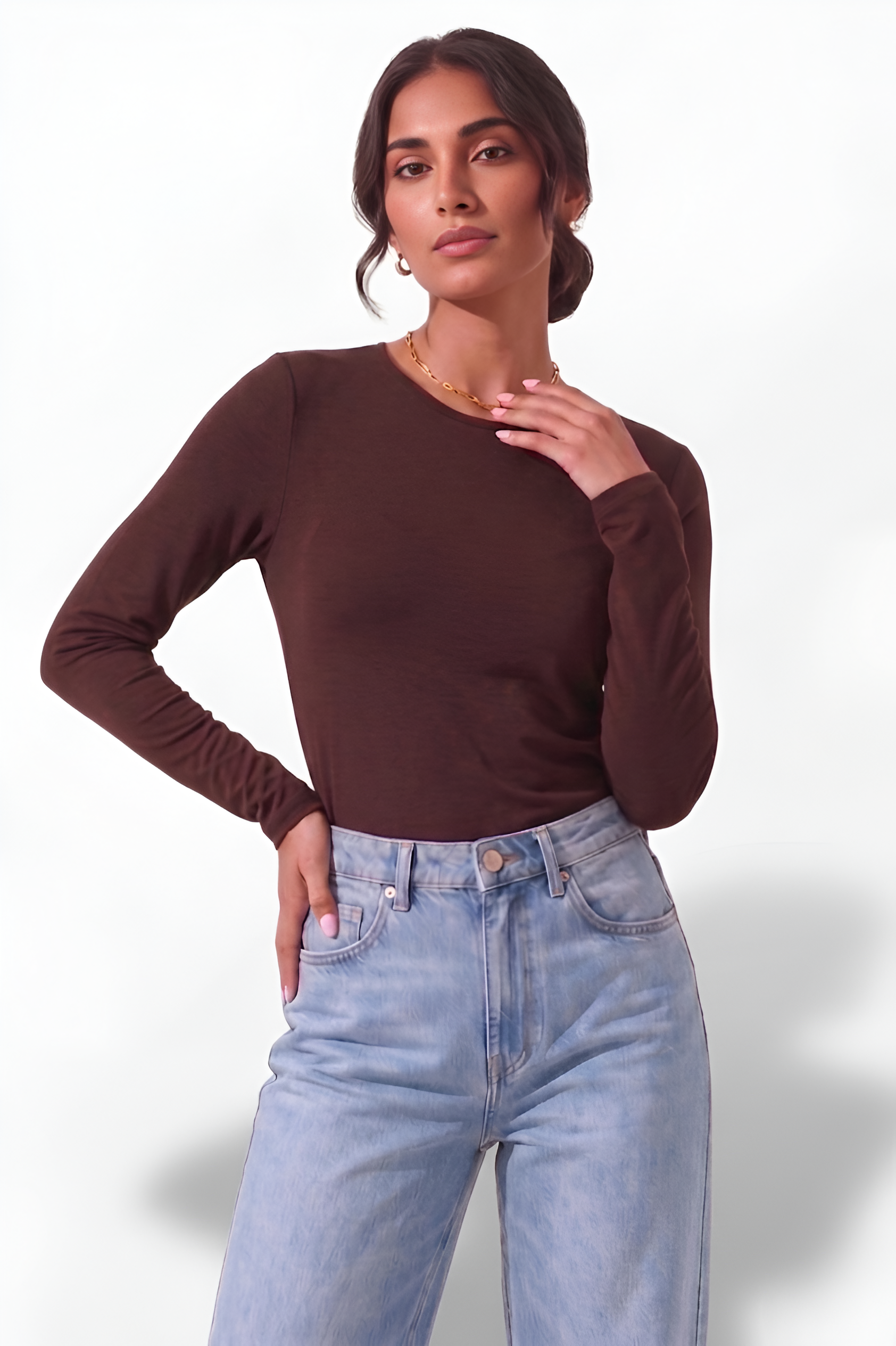 Maglia Misto Seta testa di moro|Colore:Testa di moro