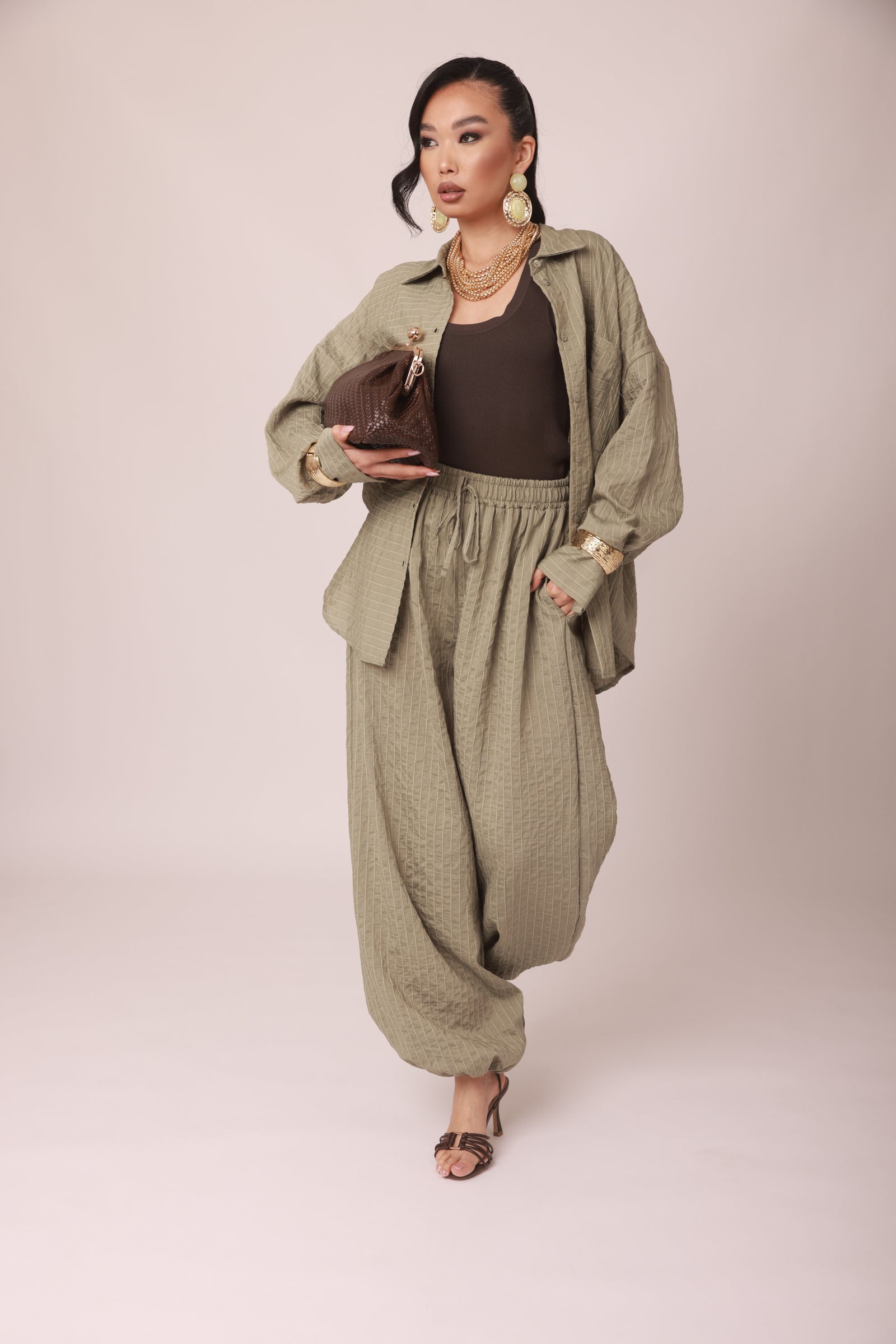 Pantalone Aladin verde salvia|Colore:Verde salvia
