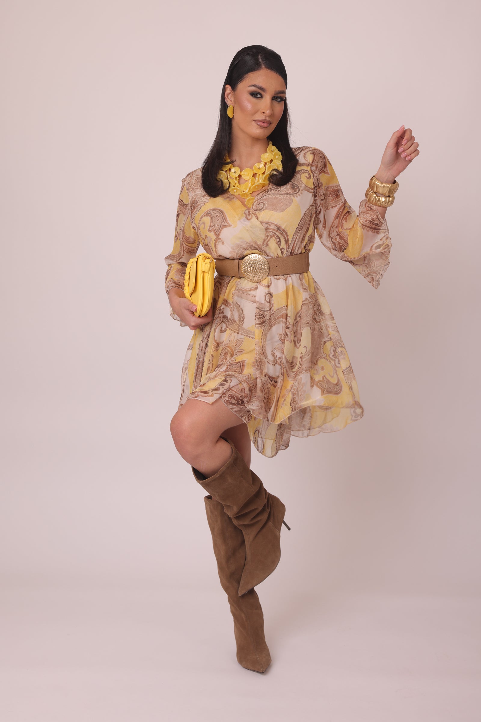 Abito Corto Naomi giallo|Colore:Giallo