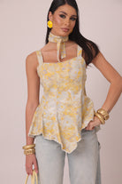 Top Denim Mimetic giallo|Colore:Giallo