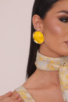 Orecchini Tondi ocra|Colore:Ocra