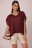 Maglia Scollo V Marta bordeaux|Colore:Bordeaux