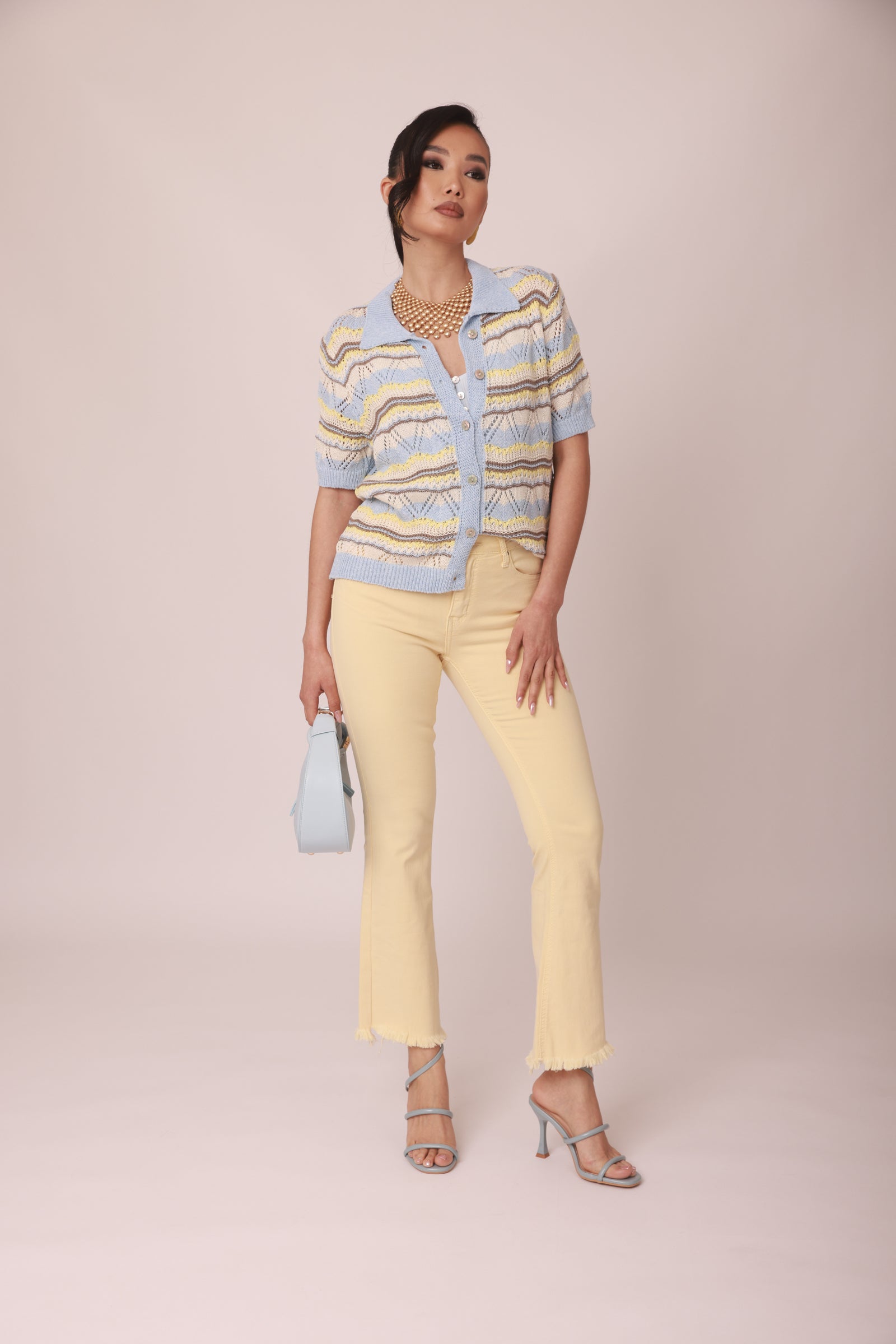 Pantalone Zampetta Sfrangiato giallo|Colore:Giallo