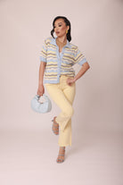 Pantalone Zampetta Sfrangiato giallo|Colore:Giallo