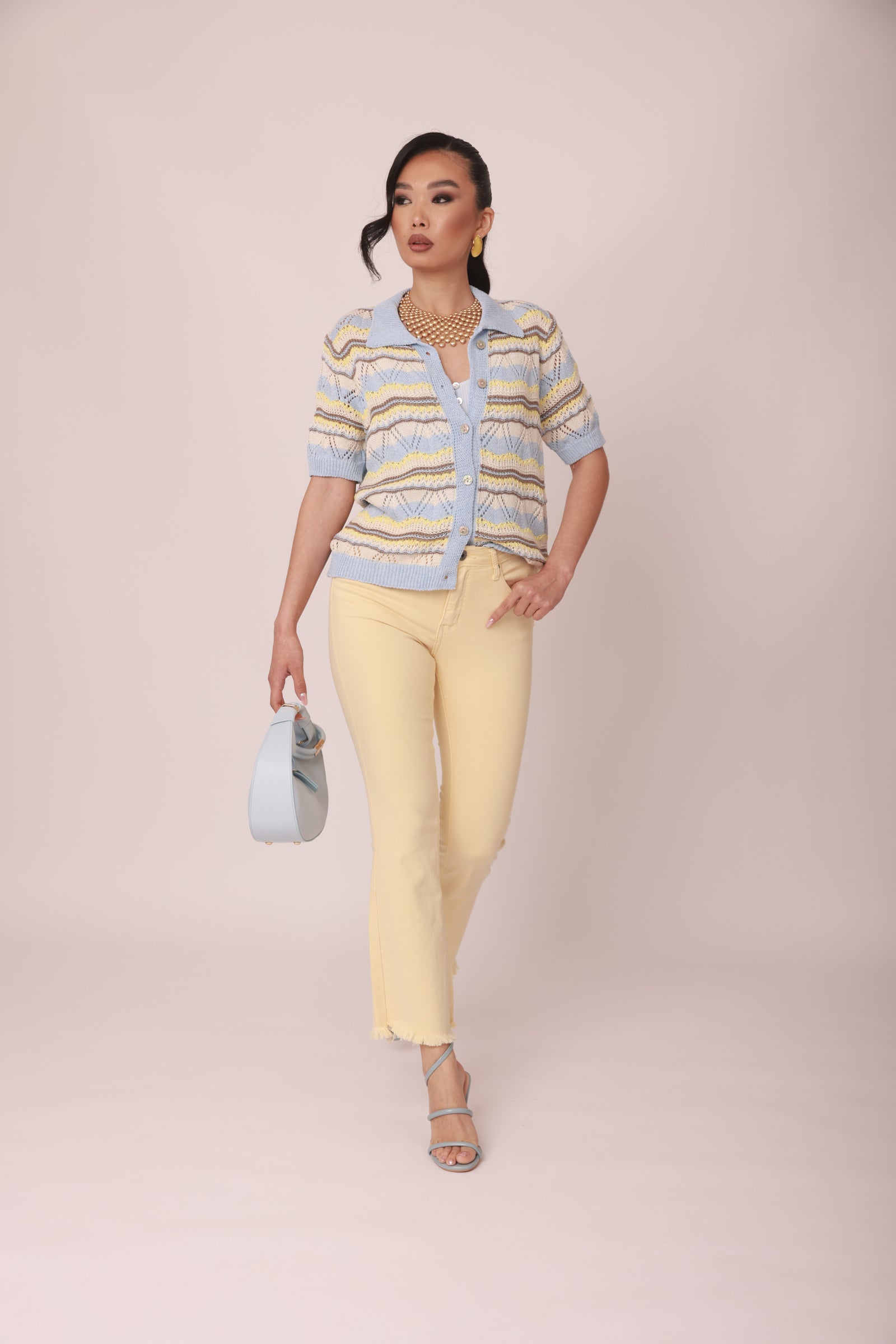 Pantalone Zampetta Sfrangiato giallo|Colore:Giallo