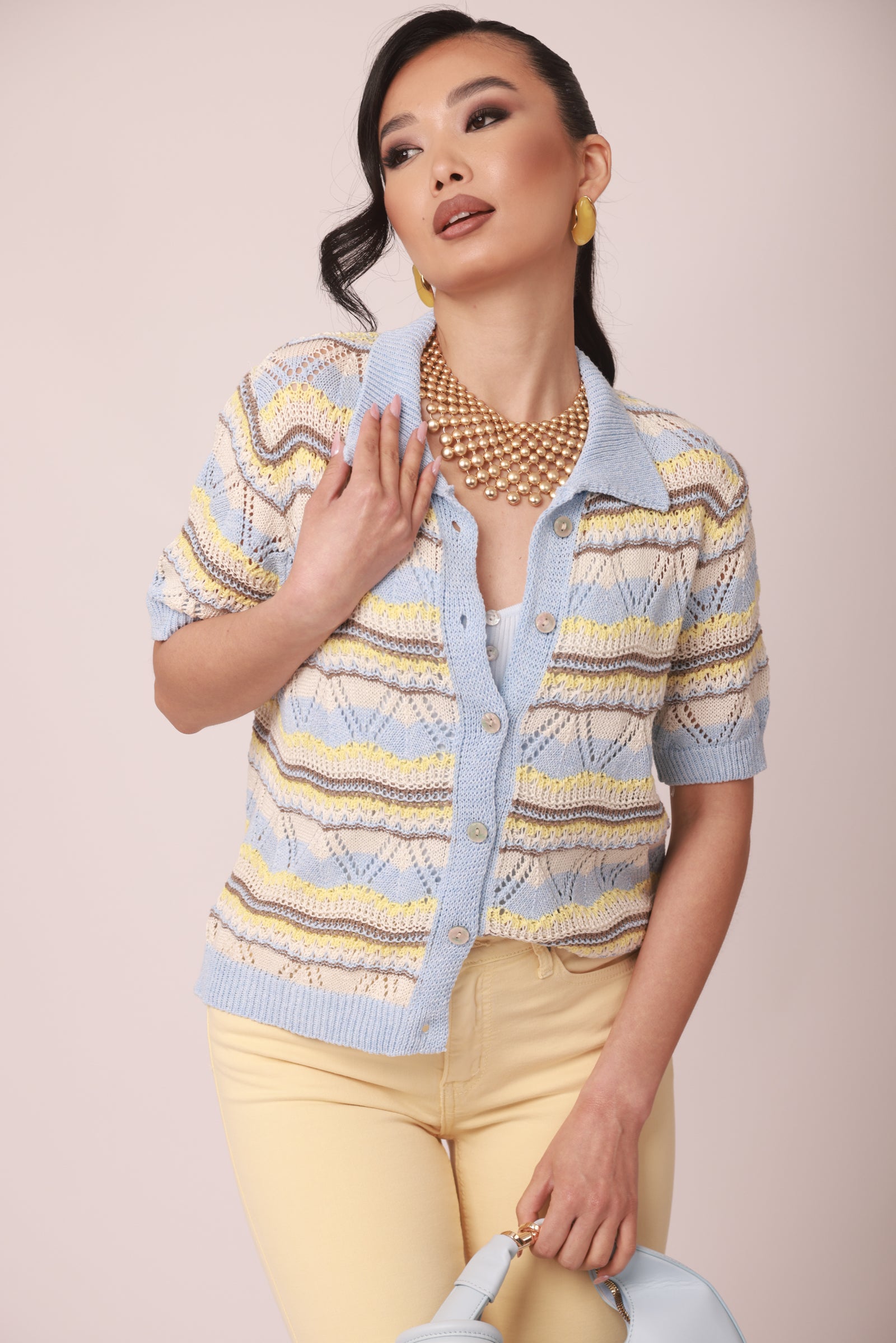 Cardigan Ninette celeste|Colore:Celeste