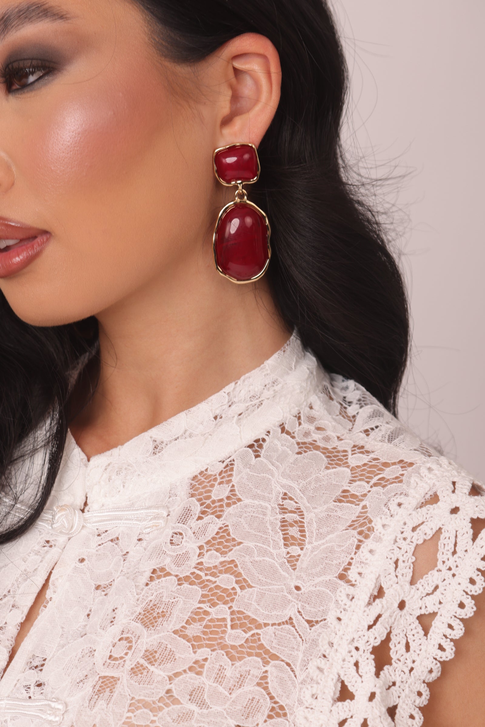 Orecchini Pietre bordeaux|Colore:Bordeaux