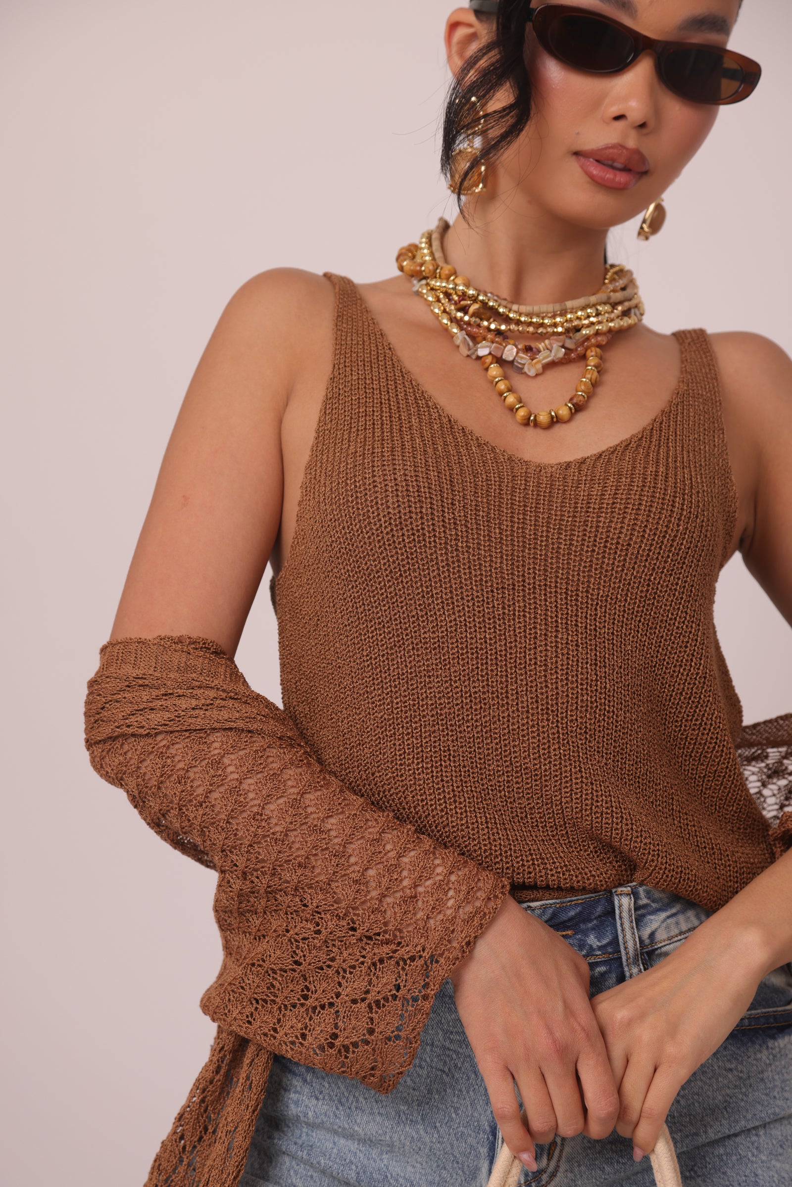 Top Perla tabacco|Colore:Tabacco