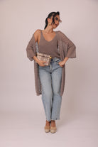 Cardigan Perla fango|Colore:Fango
