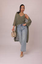 Cardigan Perla verde salvia|Colore:Verde salvia