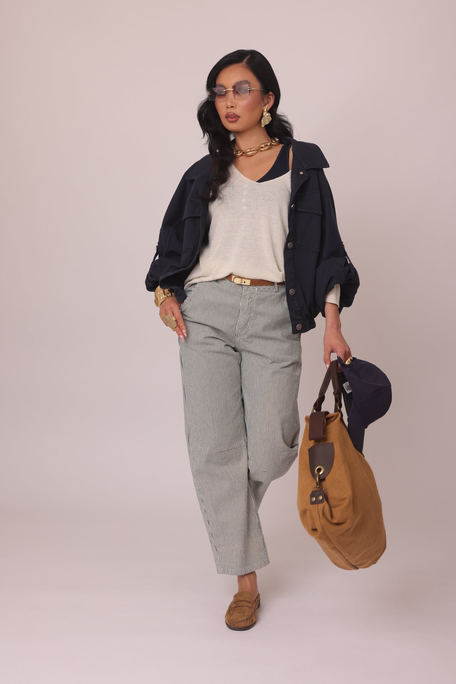 Pantalone Righe blu|Colore:Blu