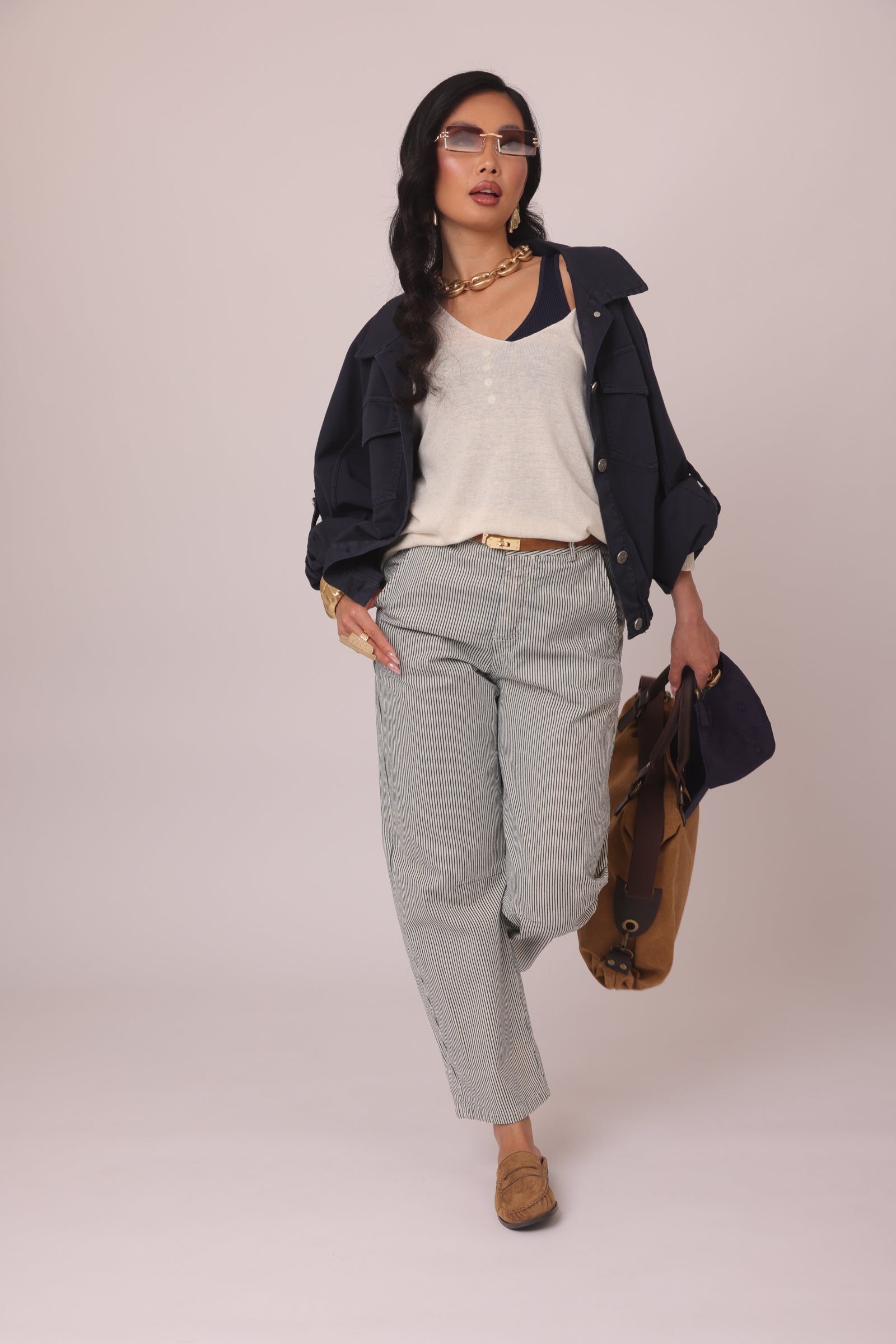 Pantalone Righe blu|Colore:Blu