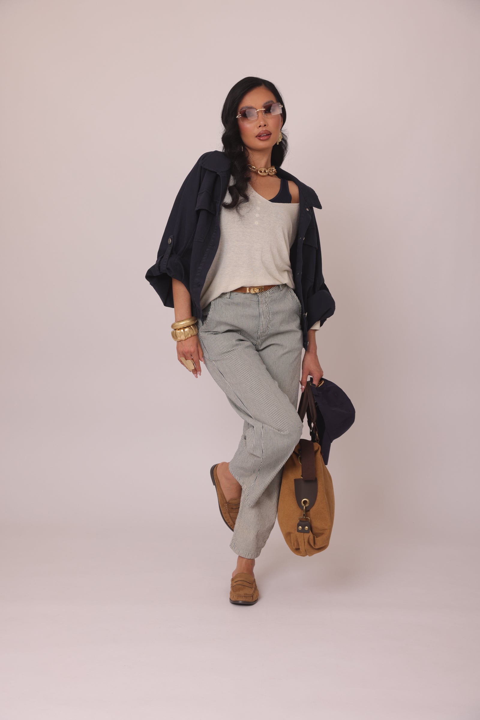 Pantalone Righe blu|Colore:Blu