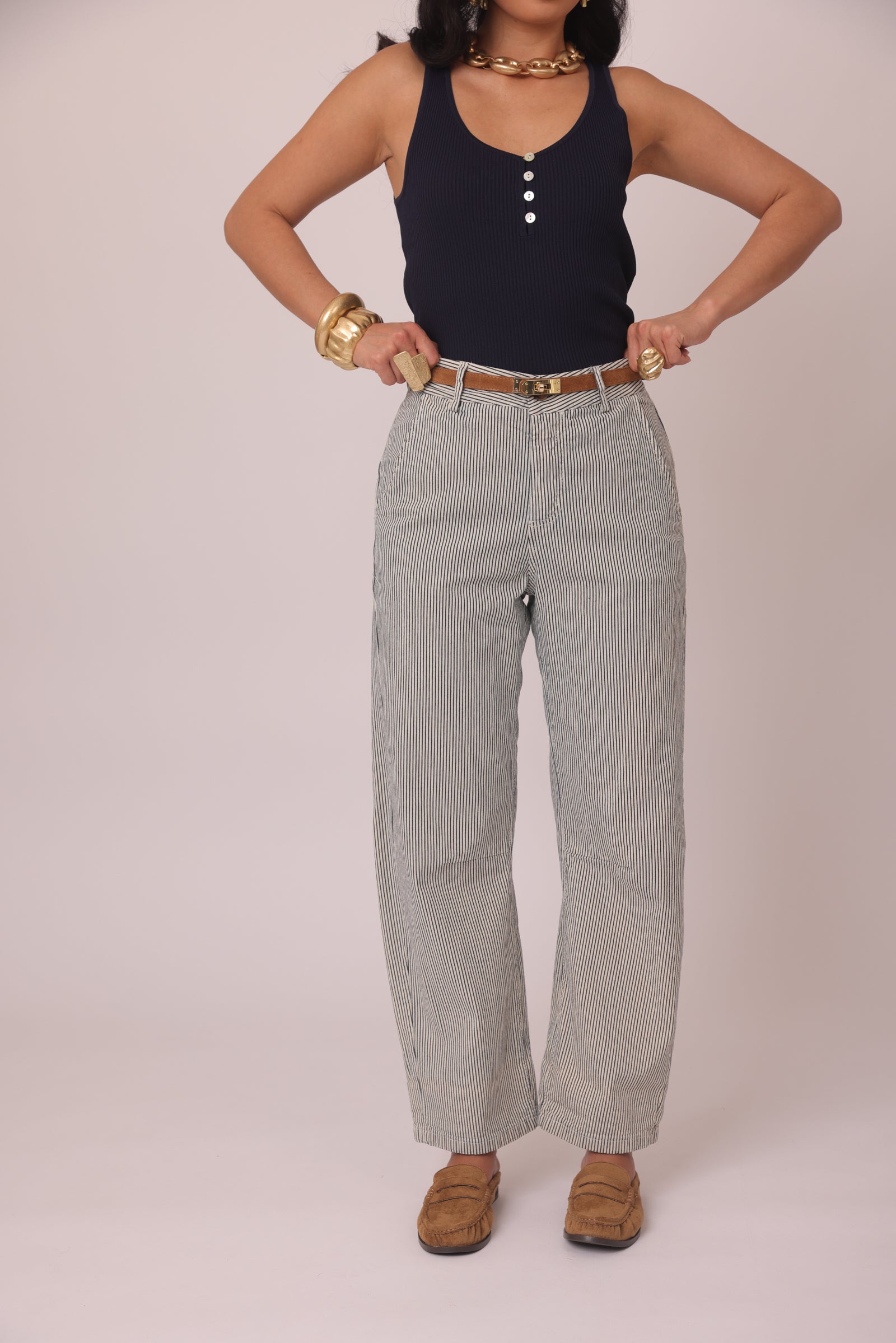 Pantalone Righe blu|Colore:Blu