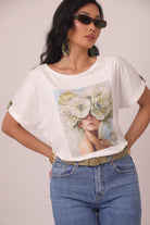 T-Shirt Flower Over verde|Colore:Verde