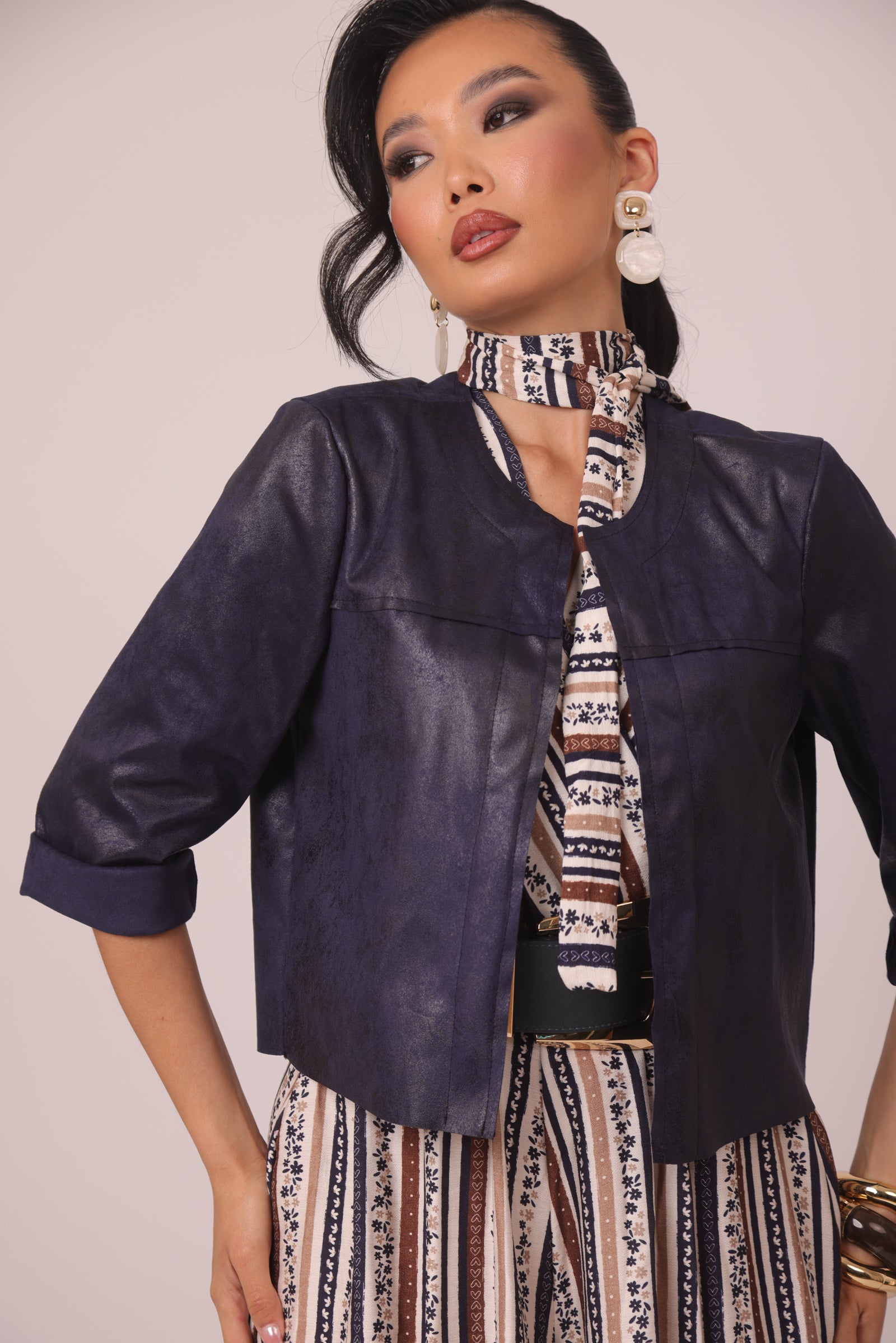 bolerino Corto Nabuk Blu|Colore:Blu